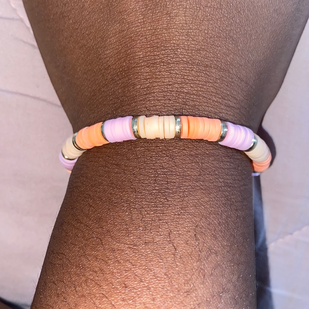 coral pink and light coral bracelet